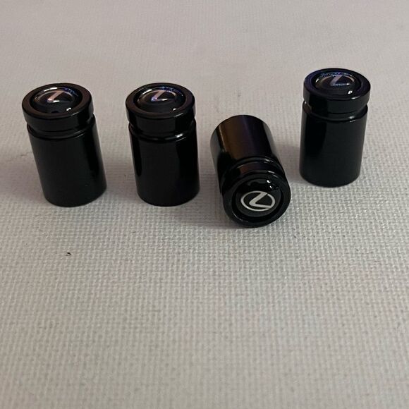 Lexus valve Stem caps in Black with logo set of 4 NWT - Picture 3 of 5